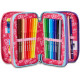 SJ SEVEN JUNIOR ASTUCCIO SCUOLA 3ZIP A LIBRO SJ GANG EVER PINK BEAT GIRL45PZ.2PENNE CANCELLABILI SPINNY+COLORI+ACCESSORI