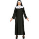 COSTUME DA SUORA ADULTA VESTITO DA MONACA COMPLETO DI CUFFIA ABITO CARNEVALE A TEMA RELIGIOSO TG.S40/42 NO ACCESSORI