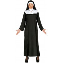 COSTUME DA SUORA ADULTA VESTITO DA MONACA COMPLETO DI CUFFIA ABITO CARNEVALE A TEMA RELIGIOSO TG.S40/42 NO ACCESSORI