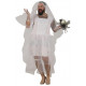 COSTUME CARNEVALE DA SPOSA UOMO ABITO TG XL 54/56 SPOSO VESTITO COMPLETO DI VELO BIANCO DA CERIMONIA NO ACCESSORI
