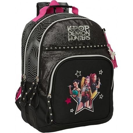 K-POP ZAINO SCUOLA ORGANIZZATO DEMON HUNTERS EN ENERGY 33X44X22CM ZAINO DOUBLE BACKPACK NETFLIX OFFICIAL PRODUCT