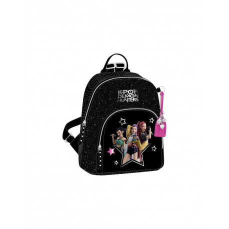 K-POP ZAINETTO TEMPO LIBERO DEMON HUNTERS EN ENERGY 28X23X11CM ZAINO NERO MINI BACKPACK 1 ZIP NETFLIX OFFICIAL PRODUCT