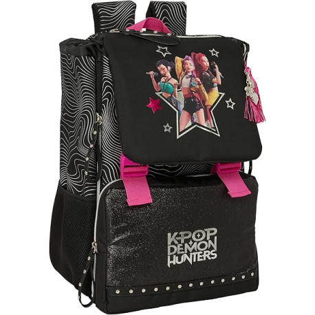 K-POP ZAINO SCUOLA ESTENSIBILE DEMON HUNTERS EN ENERGY 33X44X22CM ZAINO DOUBLE BACKPACK NETFLIX OFFICIAL PRODUCT