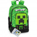 ZAINO ORGANIZZATO MINECRAFT ZAINO SCUOLA 43X32X23CM 2 TASCHE NEROVERDE+PIXEL PER PERSONALIZZARLO PANINI SCUOLA ITALY