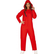 VESTITO RAPINATORE DI BANCA LA CASA DI CARTA DONNA TG.S COSTUME CARNEVALE TUTA ROSSA C/CAPUCCIO CASA DE PAPEL NO ACCESS