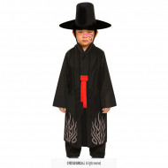 COSTUME HALLOWEEN DEMONE ORIENTALE BABY10/12ANNI VESTITO COMPLETO CAPPELLO GIACCA T-SHIRT CINTURA PANTALONI NO ACCESSORI