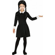 COSTUME CARNEVALE THURSDAY 7/9ANNI PER TRAVESTIMENTI VESTITO NERO HALLOWEEN FILM FAMIGLIA ADDAMS MERCOLEDI NO ACCESS.