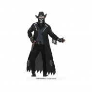 COSTUME COWBOY GOTICO SKELETOR HALLOWEEN TG.L GILET GIACCONE E FAZZOLETTO NO PANTALONI NO CINTURA NO CAPPELLO NOACCESS