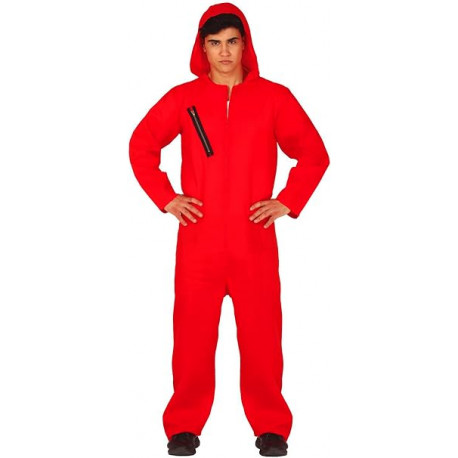 VESTITO RAPINATORE DI BANCA LA CASA DI CARTA TG.XXL COSTUME CARNEVALE HALLOWEEN ROSSO TUTONE CASA DE PAPEL NO ACCESSORI
