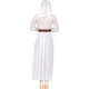 COSTUME SUORA BIANCO VESTITO COMPLETO CUFFIA E CINTURA TG.L PER TRAVESTIMENTI DI CARNEVALE SCENE RELIGIOSE NO ACCESSORI