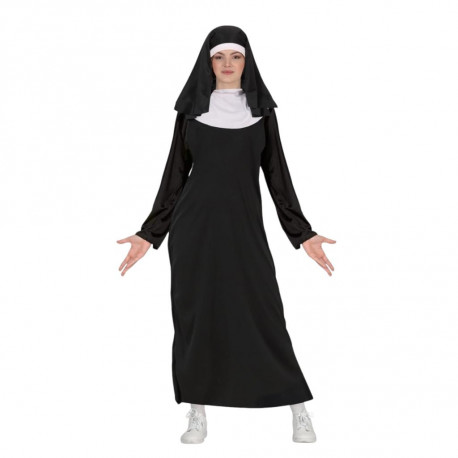 COSTUME DA SUORA 7/9 ANNI VESTITO MONACA COMPLETO DI CUFFIA PER TRAVESTIMENTI DI CARNEVALE A TEMA RELIGIOSO NO ACCESSORI