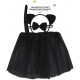 SET GATTINA BABY 4 PEZZI GONNA CERCHIETTO PAPILLON E CODA PER TRAVESTIMENTI A TEMA GATTA HALLOWEEN CARNEVALE BLACKCAT