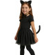 SET GATTINA BABY 4 PEZZI GONNA CERCHIETTO PAPILLON E CODA PER TRAVESTIMENTI A TEMA GATTA HALLOWEEN CARNEVALE BLACKCAT