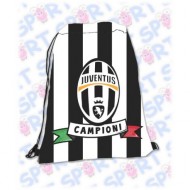 SACCA CON SPALLACCI FC JUVENTUS 100% POLIESTERE PRODOTTO UFFICIALE30X39CM.