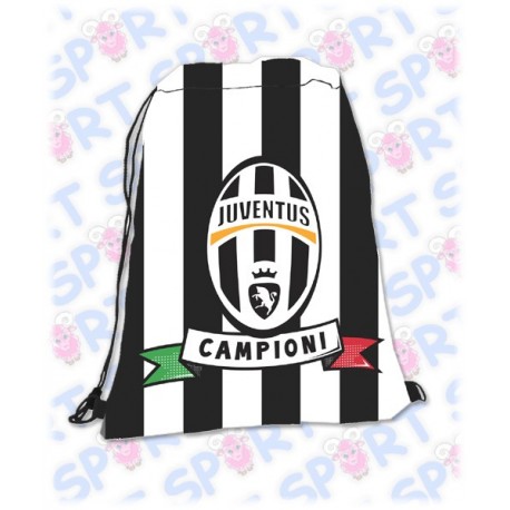 SACCA CON SPALLACCI FC JUVENTUS 100% POLIESTERE PRODOTTO UFFICIALE30X39CM.