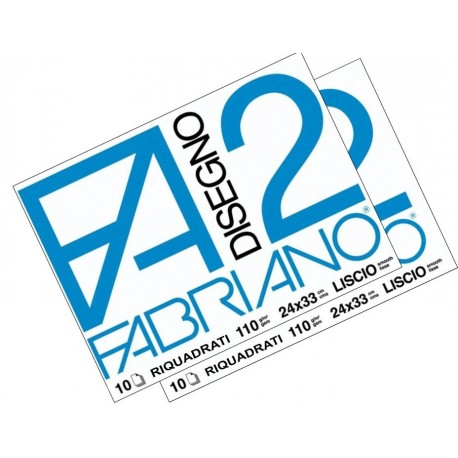 ALBUM DA DISEGNO LISCIO RIQUADRATO 24X33CM F2 FABRIANO 10 FOGLI