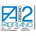 ALBUM DA DISEGNO BLOCCO F2 FABRIANO 20 FOGLI STACCATI LISCIO RIQUADRATO 110G/MQ.24X33CM MADE IN ITALY