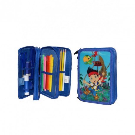 ASTUCCIO SCUOLA JAKE IL PIRATA CORREDO ORGANIZZATO 3 ZIP DISNEY COMPLETO GIOTTO/FILA