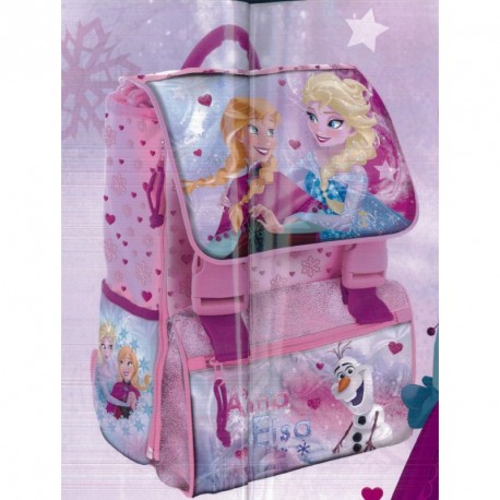 FROZEN DISNEY ZAINO SCUOLA ESTENSIBILE PRIMINO CON DVD OMAGGIO PRODOTTO ORIGINALE.38X25X11CM.ACCADEMIA ITALY