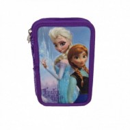 ASTUCCIO COLORI COMPLETO 3 ZIP FROZEN HEART DISNEY ORIGINAL COLORE VIOLA