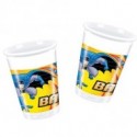 CONFEZIONE 8 BICCHIERI PLASTICA 200ML.BATMAN SUPERHER WB.