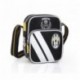 TRACOLLA STRIPES FC JUVENTUS 2 ZIP 20X15X7CM.TASCA ESTERNA 15X15X3CM.NERA CON 2 STRISCIE BIANCHE PRODOTTO UFFICIALE