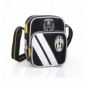 TRACOLLA STRIPES FC JUVENTUS 2 ZIP 20X15X7CM.TASCA ESTERNA 15X15X3CM.NERA CON 2 STRISCIE BIANCHE PRODOTTO UFFICIALE