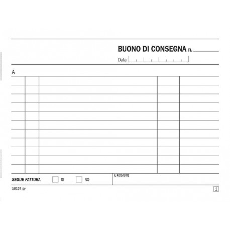 BUONI DI CONSEGNA 50 MODULI DUPLICE COPIA FORMATO A6 APERTURA LATERALE 17,5X12CM.ARTICOLO S3060