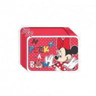 ASTUCCIO 3 ZIP MINNIE PEEK DISNEY COMPLETO DI 44 PEZZI PRODOTTO ORIGINALE COLORE ROSSO