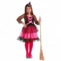 VESTITO CARNEVALE STREGA BAMBINA 10/12 ANNI HALLOWEEN COMPLETO DI 2 PEZZI