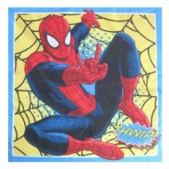 BLISTER 20 TOVAGLIOLI CARTA SPIDERMAN PARTI MARVEL ORIGINAL 33X33CM.2 VELI IN OVATTA DI CELLULOSA SBIANCATA