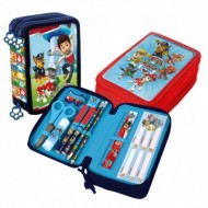 PAW PATROL SCUOLA ASTUCCIO ORGANIZZATO COMPLETO 3 CERNIERE DISPONIBILE IN ROSSO E BLU.ALTA QUALITA PRODOTTO ORIGINALE