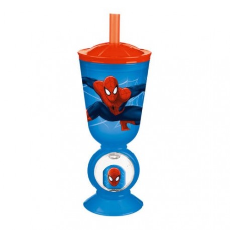 BICCHIERE GIFT SPIDERMAN MARVEL ORIGINAL CON CANNUCCIA E MINI PUPAZZO SPIDERMAN IN ACQUA