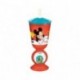 BICCHIERE CON CANNUCCIA MICKEY DISNEY ORIGINAL CON BOLLA DI ACQUA ALLA BASE