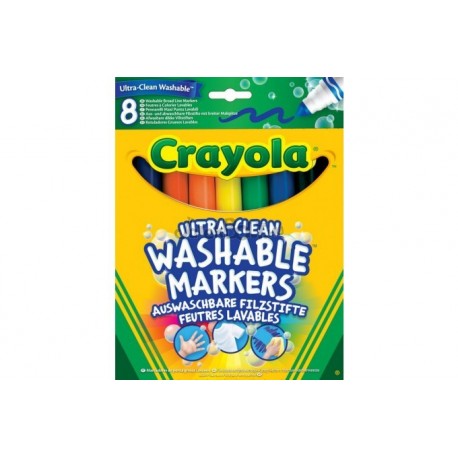 I LAVABILISSIMI 8 PENNARELLI ULTRA LAVABILI PUNTA MAXI CRAYOLA MADE IN USA