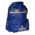 ZAINO AMERICANO TONDO FRECCE TRICOLORI ORIGINALE AZZURRO 42X32X15CM.100% POLIESTERE F.C.PANINI SCUOLA ITALY