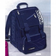 ZAINO SCUOLA ESTENSIBILE DIADORA ORIGINAL BLUE MARINE CON STRISCIA ARGENTO 45X32X15CM.ACCADEMIA ITALY