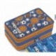 ASTUCCIO SCUOLA COMPLETO ORGANIZZATO 3 ZIP PACKSTER ORIGINAL AZZURRO E ARANCIO PALLONI CARTORAMA ITALY