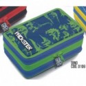 ASTUCCIO SCUOLA COMPLETO ORGANIZZATO 3 ZIP PACKSTER ORIGINAL BLU E VERDE DINOSAURI CARTORAMA ITALY