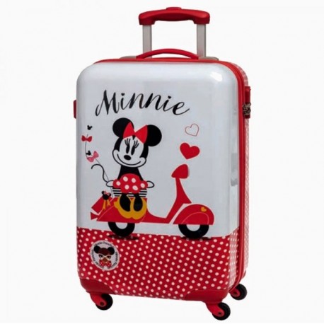 TROLLEY DA VIAGGIO ABS 4 RUOTE MINNIE VESPA DISNEY ORIGINAL CON CHIUSURA A  COMBINAZIONE BAGAGLIO DA