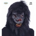 MASCHERA COMPLETA GORILLA CON PELO NERA POLIESTERE