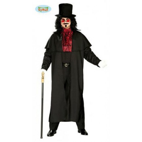 VESTITO LORD VAMPIRO ADULTO. CARNEVALE HALLOWEEN COMPLETO DI 3 PEZZI TAGLIA UNICA