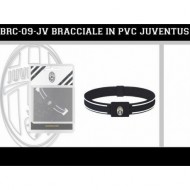 BRACCIALETTO IN PVC FC JUVENTUS PRODOTTO UFFICIALE NERO CON 2 STRISCIE BIANCHE LATERALI CON LOGO CENTRALE.IN BOX TRASPAR