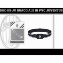 BRACCIALETTO IN PVC FC JUVENTUS PRODOTTO UFFICIALE NERO CON 2 STRISCIE BIANCHE LATERALI CON LOGO CENTRALE.IN BOX TRASPAR