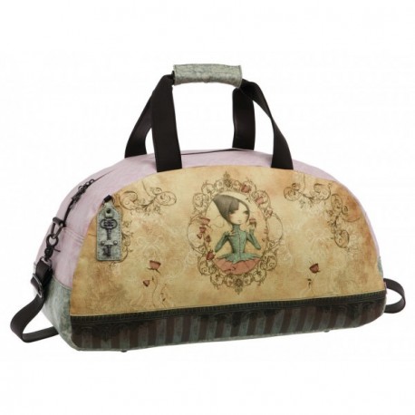 BORSONE DA VIAGGIO CON MANICI E TRACOLLA. MIRABELLE GORJUSS ORIGINAL SANTORO LONDON 53X27X25CM.100%PU