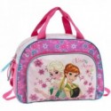 BORSA DA VIAGGIO/PALESTRA/PISCINA FROZEN FEVER DISNEY ORIGINAL ELSA AND ANNA 2 ZIP CON TRACOLLA. 70%PL 30%PU 28X40X22CM.