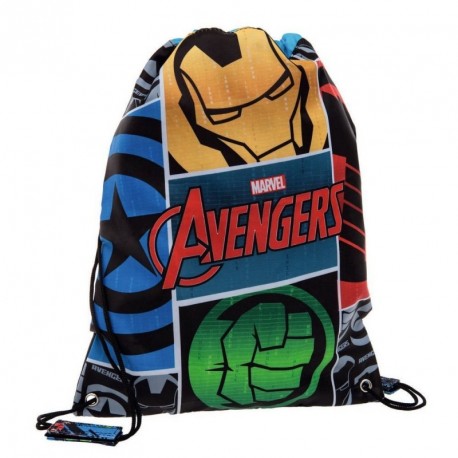 GYM SAC AVENGERS ICONS MARVEL 30X35CM ORIGINALE SACCA PALESTRA-PASSEGGIO