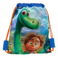 SACCA PICCOLA CON SPALLACCI THE GOOD DINOSAUR ORIGINAL 25X30CM100% POLIESTER ALTA QUALITA