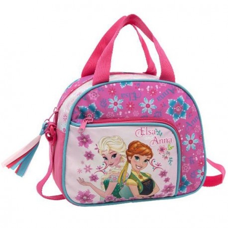 BORSETTA CON TRACOLLA FROZEN ELSA AND ANNA DISNEY ORIGINAL23X19X10CM. 2 CERNIRE.1 TASCA ESTERNA 70%POLIESTER 30%PU