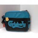 TRACOLLA ORIZZONTALE CARLSBERG COLLEGE LABEL. BLU E AZZ. IN POLIURETANO.INTERNO POLIESTERE 36X25X11CM ACCADEMIA ITALY